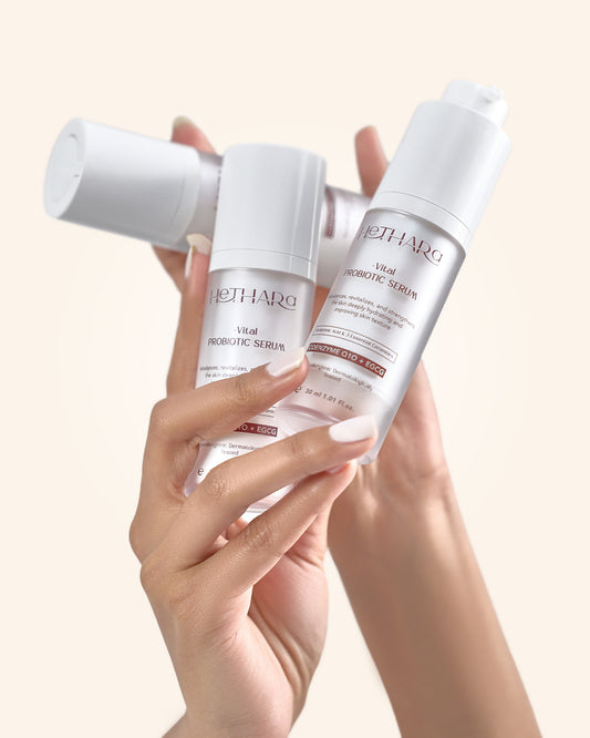 Vital Probiotic Serum 30ml by Hethara — probiotic and ceramide serum for barrier recovery, made in Egypt | فايتال سيروم البروبيوتك من هيثارا — لتعافي حاجز البشرة